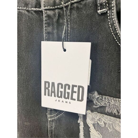 The Ragged Priest Dollz Kill Rubic Charcoal Distressed Square Baggy Jeans sz 30 - Picture 6 of 12